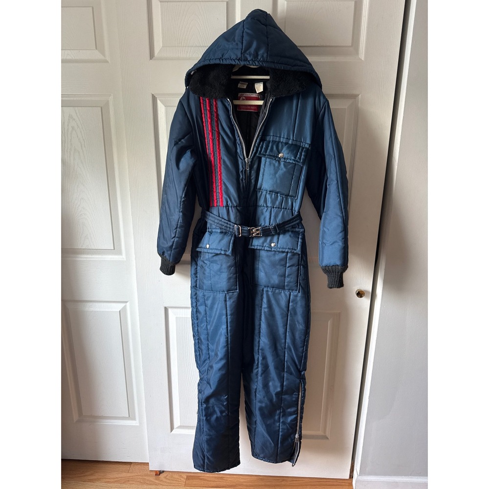 Vintage 70s JCPenney Snowmobile Suit Womens Small Insulated Apres Ski Retro